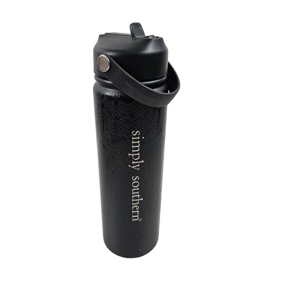 Simply Southern Other - Simply Southern 24oz Stainless Steel Water Bottle Black Snake Print Carry Handle